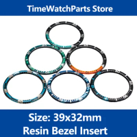 39mm Resin Bezel Insert For SKX007 SKX009 SRPD Watch Cases Sapphire Crystal NH35 NH36 Movement Seiko Watch Mod Replace Parts