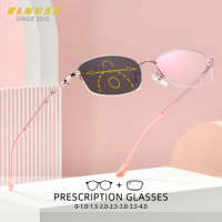 BLMUSA Wome Progressive Classic Glasses Photochromic Anti Blue Light Reading Glasses Multifocal Prescription Customized Glasses