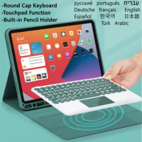 Funda Tablet for Samsung Galaxy Tab S6 Lite 10 4 Teclado Case Pencil Holder Coque for Tab S6 Lite Spanish Portuguese Keyboard