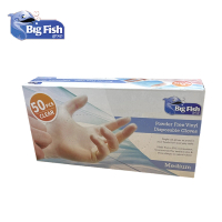 Big Fish BFGL005-50M 透明無粉PVC一次性即棄手套 中碼 50枚裝 香港行貨