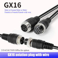 GX16 Aviation Plug Socket Injection Molding Wire 2/3/4/5/6/7/8/9/10 Pin Connector with Cable GX16 Male to Female Extension Line