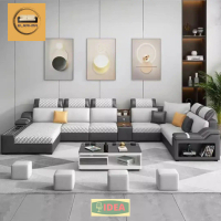 IDEA - Sofa Letter U Modern Elegant Kekinian Sofa Kulit Berkualitas