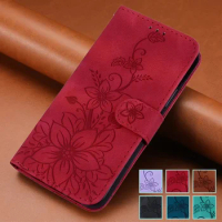 Lily Etui on For Redmi 12 5G Wallet Flip Leather Case For Xiaomi 13T Pro 13 Lite Mi13T Pro 13TPro Redmi12 Pattern Flower Cover