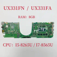 UX331FN Mainboard for ASUS UX331FA Laptop Motherboard CPU: I5-8265U I7-8565U UMA RAM:8G DDR4 100% Test OK