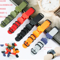 Watch accessories nylon strap for Casio resin connector G-SHOCK GA100 GA400DW5600M5610DW6900 BABY-G BA110 120 men and Ms strap