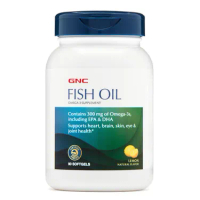 美國GNC 超級魚油 含300毫克奧米加-3 天然檸檬味 90軟膠囊