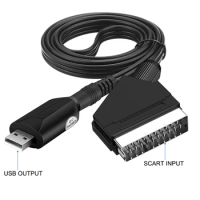 USB 2.0 Video Capture Card SCART to USB Adapter VHS DVD DVR SCART Video to USB2.0 Capture Card Audio Video Capture Easy Cap