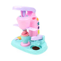 Pretend Ice Cream Maker Toy Early Learning Colorful Dessert Playset for Holiday Present Gifts Party Favors Aged 3-8 Boys Girls
