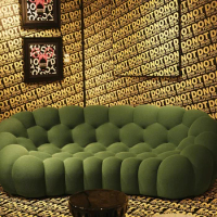 Luxury living room furniture 3 seater fabric velvet Roche Bobois bubble sofa chesterfield set modular teddy fabric sofa set