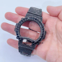 DW6900 Black Gemstone Custom Made Iced Out Micro Pave G Shock Bezel