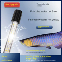 Submersible LED Fish Tank Light For Arowana Fish Tank,Aquarium Light,2 Lighting Modes Golden and Blue,6000K/10000K,32cm to 172cm