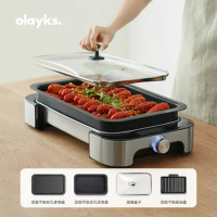 Olayks Electric Grill Boiler Barbecue Machine Home Smokeless 220V