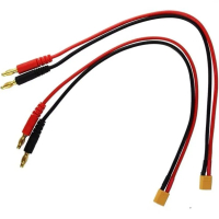 สายชาร์จแบตเตอรี่ RC สำหรับ XT30 แบบบานาน่าคอนเนคเตอร์ ขนาด 4 มม. แกน 16 AWG ความยาว 30 ซม. วัสดุซิล