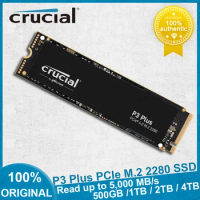 Crucial P3 Plus NVMe Internal Solid State Drive 500GB 1TB 2TB PCIe 4.0 3D NAND M.2 2280 SSD up to 5000MB/s for PC Desktop Laptop