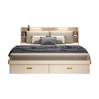 床輕奢現代簡約高箱儲物床小戶型雙人主臥大床收納床榻榻米板式床