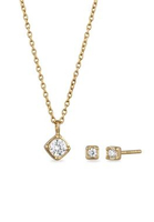 Elli Jewelry Set Perhiasan Wanita Perak 925 Lapis Emas Kristal Putih Elegan Timeless Berkilau