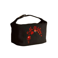 กระเป๋าผู้หญิง Clip Top Travel Bag ลาย Mushroom สี Black