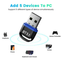 Wireless Receiver Mini Fast Data Transmission Plug Play Bluetooth-compatible5.0 USB Computer Audio Transmitter for Speaker