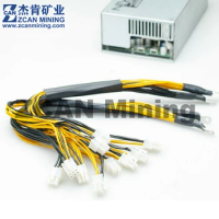 ZCAN Mining Wholesale 1300W 1600W 1800W Power Supply DC Connector 10x6pin PCIE Bitmain Antminer APW3++ APW7 PSU Cable