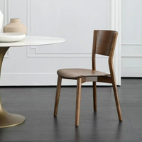 意式實木餐椅現代簡約家用餐椅巖板輕奢椅子實木扇形椅 全館免運