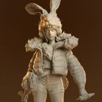 Resin Figure Kit Rabbit Girl Unpainted Garage Resin Kit