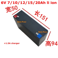 6v 6.4V 5Ah 6AH 6V 7Ah 4Ah Li-ion battery 2S power 10A PCB 7.3v 7.2v for 3-FM-4 storage ups solar small box led Lights lamps
