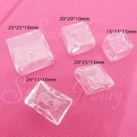 25*25*10mm/20*20*10mm/24*11*16mm/20*25*13mm/15*15*15mm glass bubble vial you can choose style
