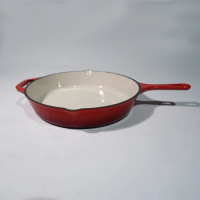 Enameled Cast Iron 10" Skillet Fry Pan Red