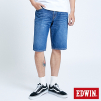 EDWIN 503 五袋式仿舊水洗 牛仔短褲-男-中古藍