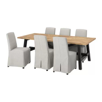 SKOGSTA/BERGMUND 餐桌附6張餐椅