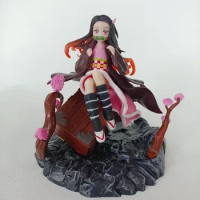 Demon Slayer Anime Figure 16cm GK Kamado Nezuko PVC Action Figure Sitting Posture Nezuko Collectible Model Doll Toy for Kid Gift