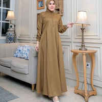 Gamis Khaki Pemda PNS Model Lengan Karet dan Kancing Busui Friendly Lengan karet XL Pemda/Khaky