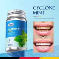 Probiotic Solid Toothpaste Tablets Teeth Whitening Charcoal Remove Smoke Stains Bad Breath Fresh Mouthwash Blanqueador Dental