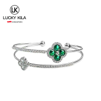 กำไลเปิดโคลเวอร์สี่แฉก ดีไซน์ LUCKY KILA