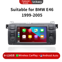 Wireless Carplay 2 Din Android 13 Car Radio For BMW E46 M3 Rover 75 Coupe 318/320/325/330/335 Multimedia Stereo Audio GPS Navi