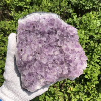 1.9kg Natural Amethyst Crystal Cluster Quartz Druzy Geode Stone Healing