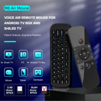 M8 Air Mouse with 2.4G BT5.0 Dual Mode For Google Voice Assistant Remote Control Wireless Mini Keyboard for Android TV BOX PC