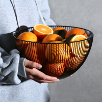 集美鐵藝水果籃簡約鏤空水果收納籃創意瀝水果盤家用客廳茶幾果盆
