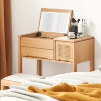 Nordic Vanity Table Multifunction Mini Mirror Ultra Small Flip Top Wood Desk Dividers Dressers Bedside Toaletka Hotel Furniture