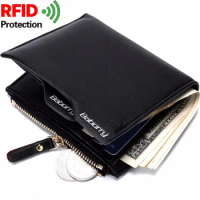 RFID Theft Protect Coin Bag zipper men wallets famous brand mens wallet male money purses Wallets New Design Top Men Wallet