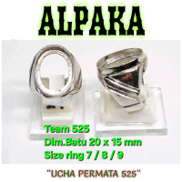 Ring emban alpaka super dim 20x15 tanam polos garis miring bisa buat dim 19x14 / pengikat ring cinci