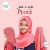 HIJAB KERUDUNG JILBAB ANAK AFRA KIDS PEACH - SIZE L & XL