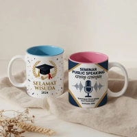 Mug Custom Cetak Foto Logo Tulisan Souvenir Gelas Hampers Bisa Buat Kado Wisuda