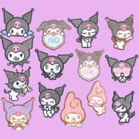 Sanrio My Melody Kuromi Cinnamoroll Kt Cat Embroidery Fusible Patches on Clothes Anime Garment Hoodies Pants Accessories Gift