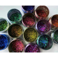 Cosmetic Grade Color Shift Pigment Glitter Cameleon Sequin Chameleon Flakes For Eyeshadow Face Makeup Nail Art Paint Epoxy Resin