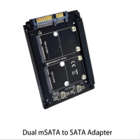 Dual mSATA to SATA Adapter/ MSATA SSD To 2.5'' SATA 3 SSD Adapter Card SSD Case Mini SATA Ssd MSATA SSD To 2.5inch SATA III 6gps