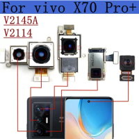 Original Front Rear Camera For Vivo X70 Pro+Plus V2145A, V2114 Back Wide Periscope Telephoto Main Camera Module Flex Cable