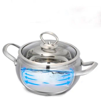 Stainless Steel Milk Pot Non-stick Baby Baby Food Pot Small Soup Pot Porridge Cooked Instant Noodles Thickening Pot Induction