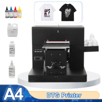 A4 DTG Printer Custom tshirt Flatbed DTG Printer for Dark And Light Clothes Tshirt Direct to Garment T-Shirt Printing Machine