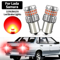 2pcs Red LED Brake Light Blub Lamp P21W BA15S 1156 Canbus For Lada Priora (2170,2172) Samara(2108,2109,2113,2114,2115)